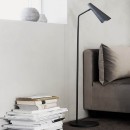 Contemporary Danish floor lamp precise matte black
