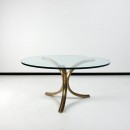 T base brass coffee table