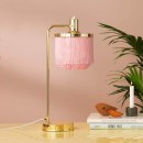 Fringe table lamp pale pink