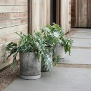 A set of two outdoor pots with tray