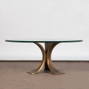 Coffee Table in Bronze & Glass by Luciano Frigerio 1980's